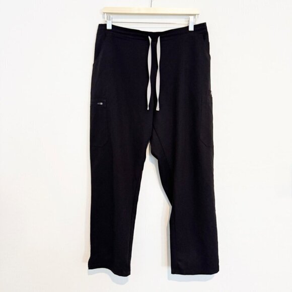 Figs Petite Yola Straight Leg Skinny Fit Medical Scrub Cargo Pants Black Large - Picture 3 of 12